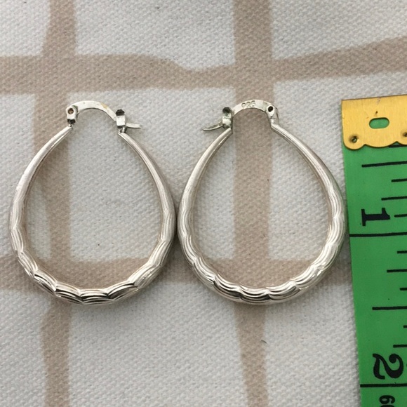Sterling Silver Hoop Earrings - Picture 2 of 3